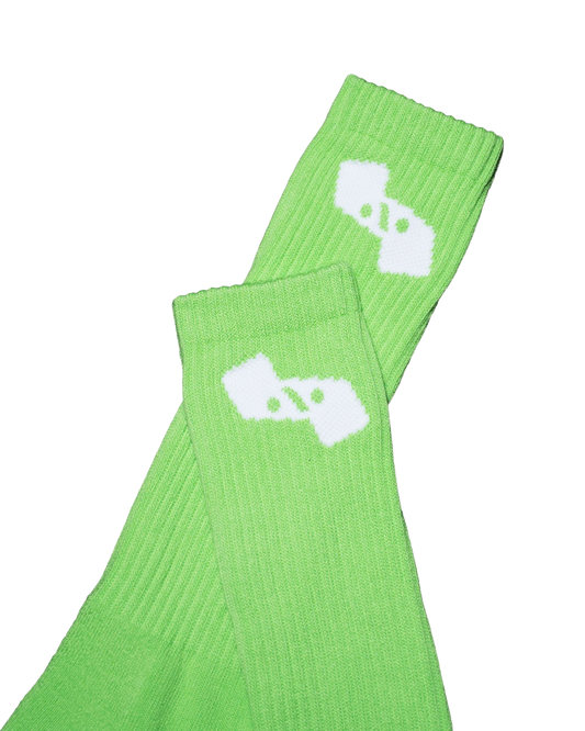 ONEV Stacked Socks Neon Green