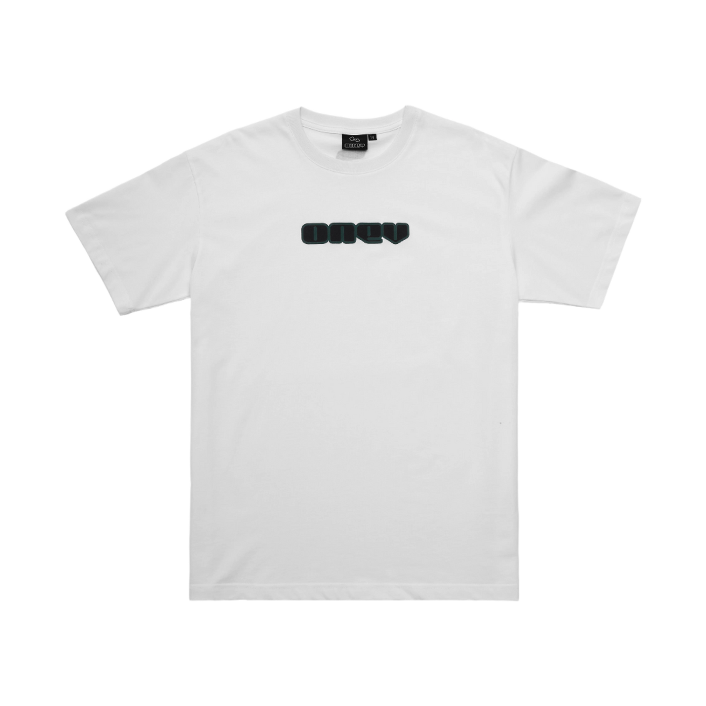 ONEV Vital Tee | White w/ green & black lettering
